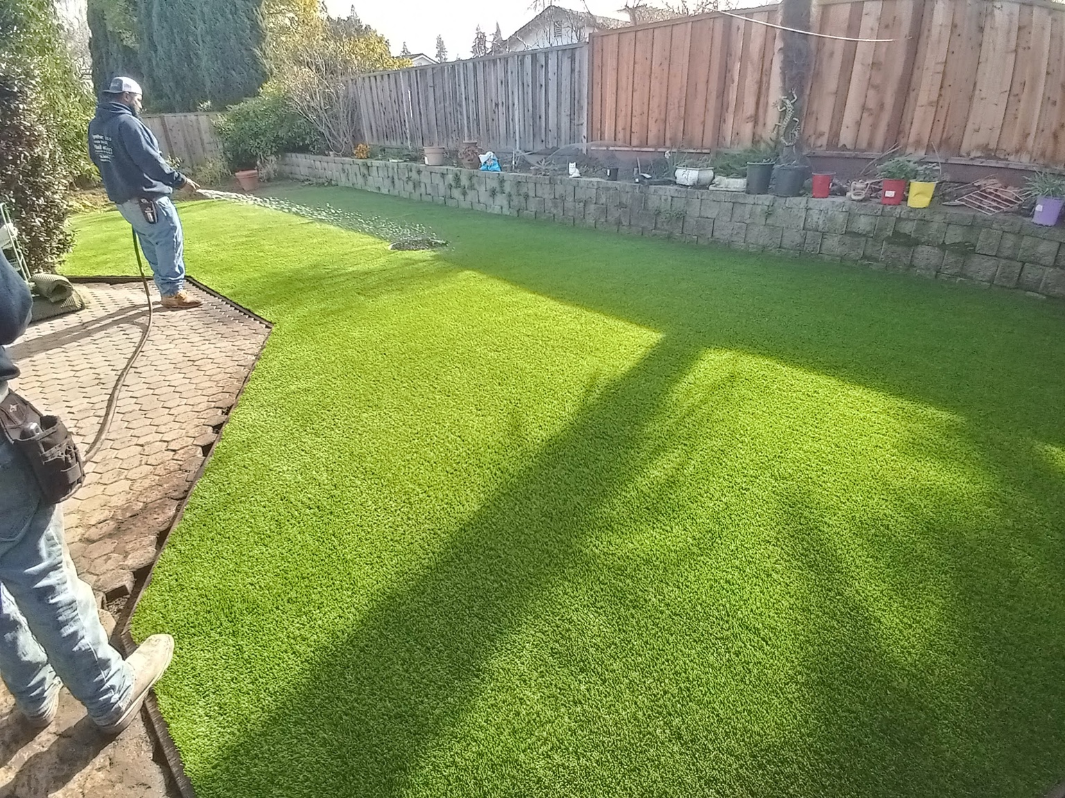Artificial Turf Pro completed backyard installation